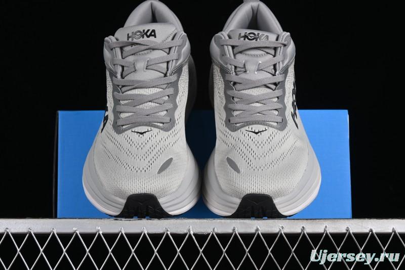 HOKA ONE ONE Bondi 8 Performance Cushioned Running Shoes with Engineered Mesh Upper - 1123202 SHMS