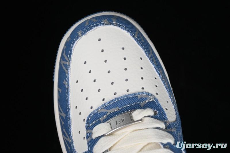 Nike Air Force 1 '07 Low LV Collaboration - Denim Double Swoosh Low-Top Casual Sneakers - HD1968-028