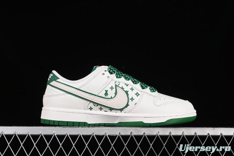Nike SB Dunk Low LV Collaboration - Beige Green Glow in the Dark Violent Bear Anniversary High-End Custom Sneakers - SJ2068-241