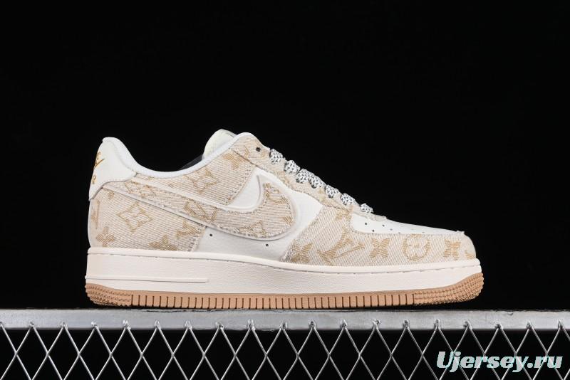 Nike Air Force 1 '07 Low V Collaboration - Khaki Mini Swoosh Low-Top Casual Sneakers - SJ2088-001