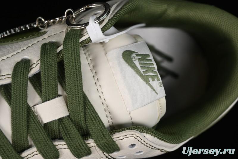 Nike SB Dunk Low Supreme Collaboration - Military Green Double Swoosh Anniversary Custom Low-Top Casual Sneakers - XX2025-319