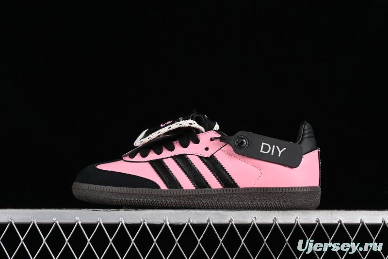 Adidas Samba OG B75807 Customized Casual Sneakers with Vibrant Hot Pink and Sweet Black Colorway - B75807