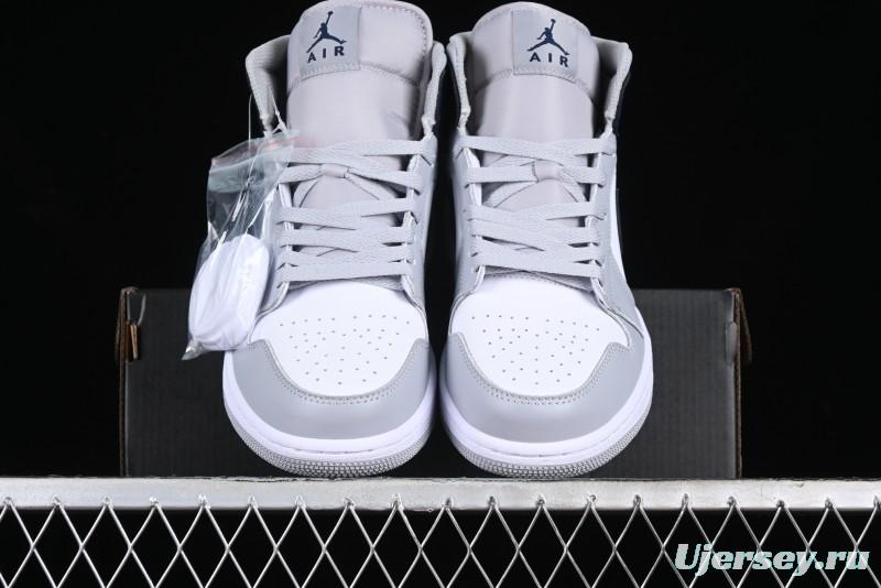 Nike Air Jordan 1 Mid AJ1 Basketball Shoes in Grey Blue - DQ8426-104