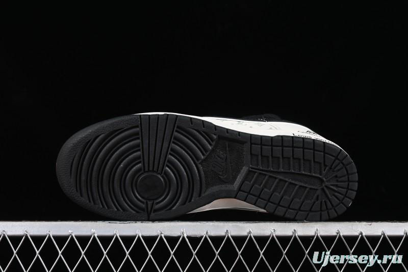 Nike SB Dunk Low LV Collaboration - Lamborghini Strap White Black Hook Anniversary High-End Custom Low-Top Casual Sneakers - SJ2068-261