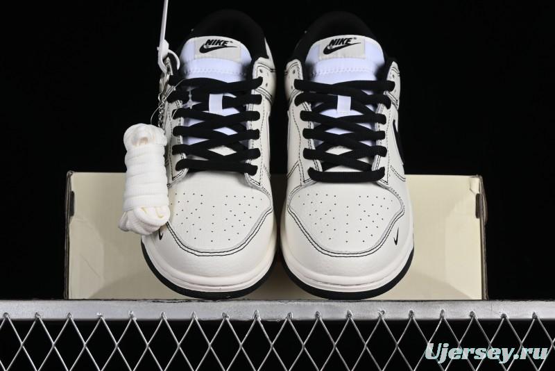 Nike SB Dunk Low UN Collaboration - Beige Black Swoosh Anniversary High-End Custom Low-Top Casual Skate Shoes - FC1688-139