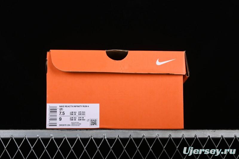 Nike ZoomX Infinity Run 4 Professional Cushioned Running Shoes with Knit Upper - DR2670-104