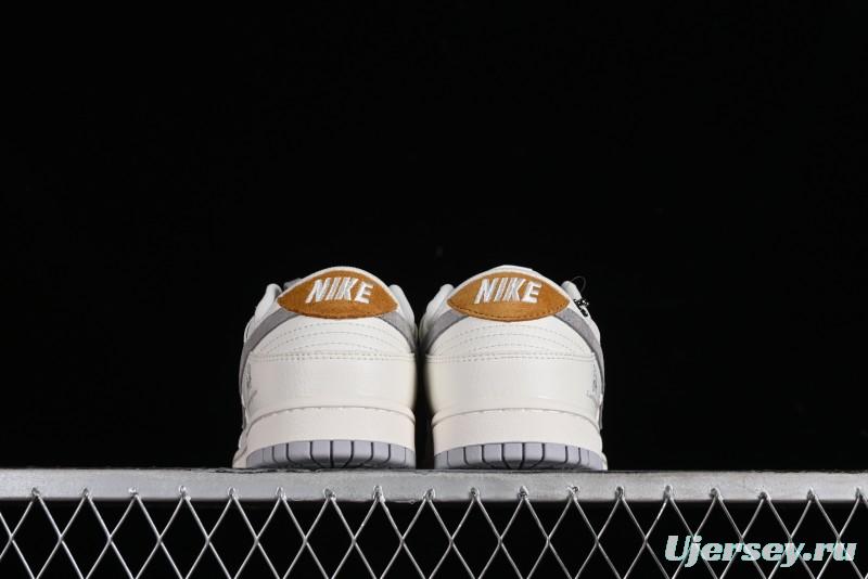 Nike SB Dunk Low LV Collaboration - Beige Grey Lamborghini Anniversary Custom Low-Top Casual Sneakers - FC1688-191