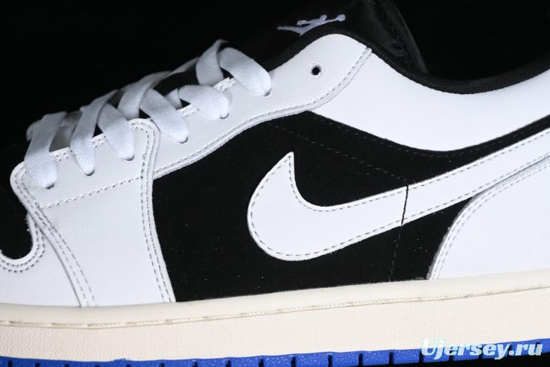 Nike Air Jordan 1 Low "Quai 54" Casual Sneakers in White Black Blue - HQ0764-001