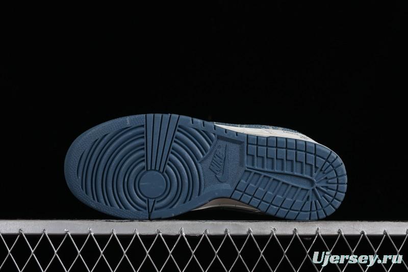 Nike SB Dunk Low LV Collaboration - Light Blue Denim Anniversary High-End Custom Low-Top Casual Skate Shoes - XP3802-336