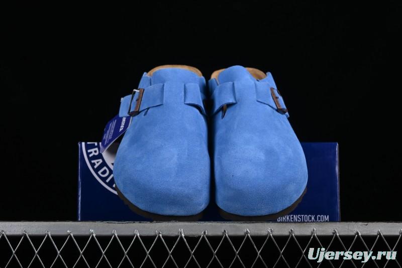 Birkenstock Arizona Soft Footbed Sandals with Suede Leather and Lambswool Lining - Original Blue