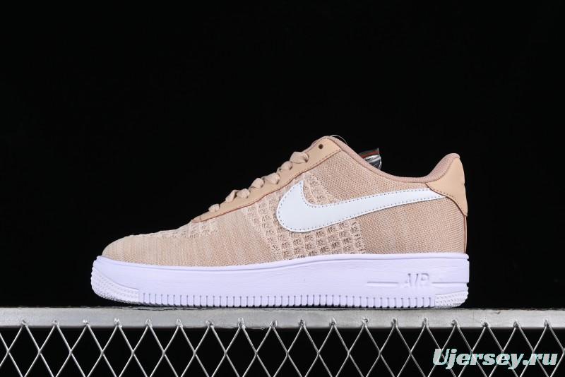 Nike Air Force 1 '07 Low 2.0 Khaki Flyknit Casual Sneakers - CI0051-200
