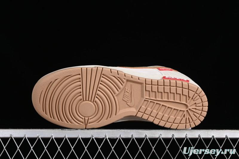 Supreme x Nike Dunk Low SB Skate Shoes with Zoom Air Cushion - XD6188-035