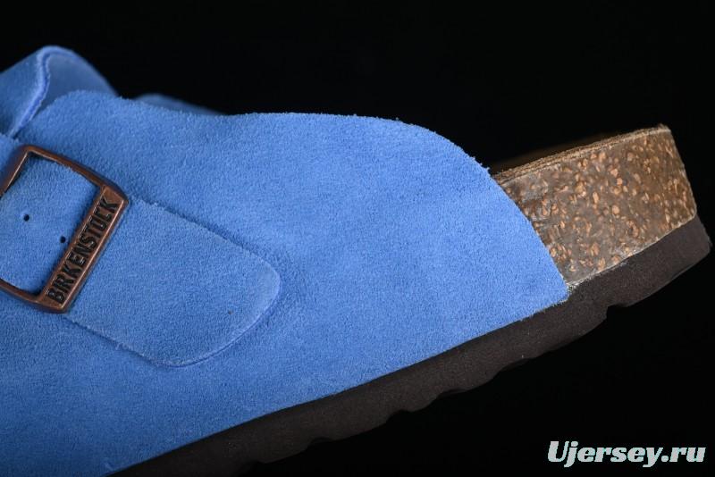 Birkenstock Arizona Soft Footbed Sandals with Suede Leather and Lambswool Lining - Original Blue