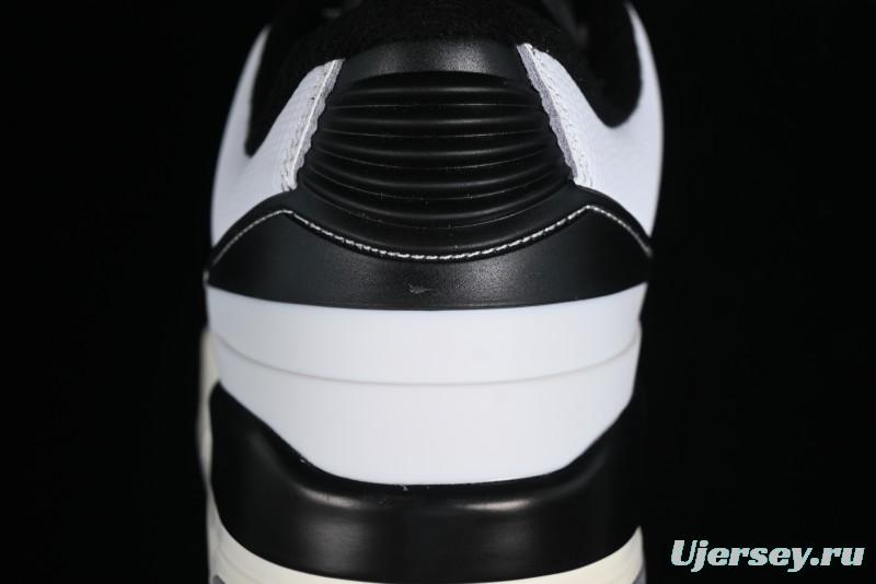 Nike Air Jordan 2/3 Retro Low Top Basketball Shoes in White/Black/Sail/Cement Grey - FD0383-100