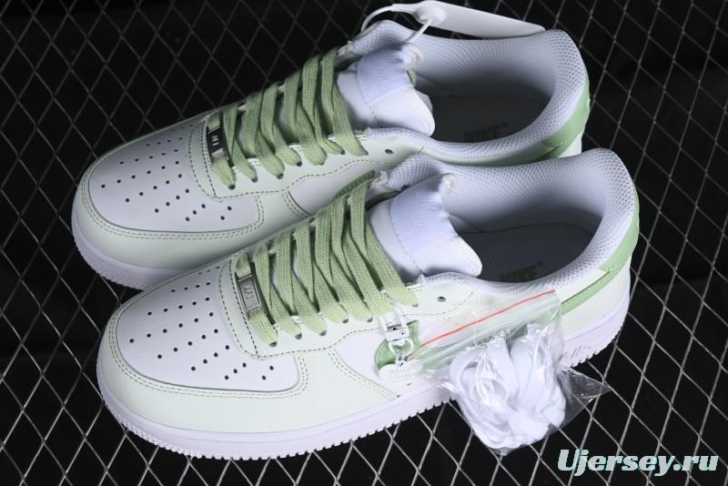 Nike Air Force 1 '07 Low Casual Sneakers with Anime-inspired Green Apple Spray Paint Design - DY8899-002