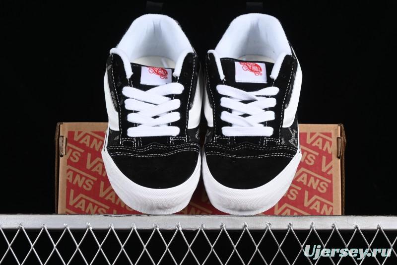 Vans Knu-Skool Premium Custom Denim Monogram Slip-On Shoes - VN0009QC6BT