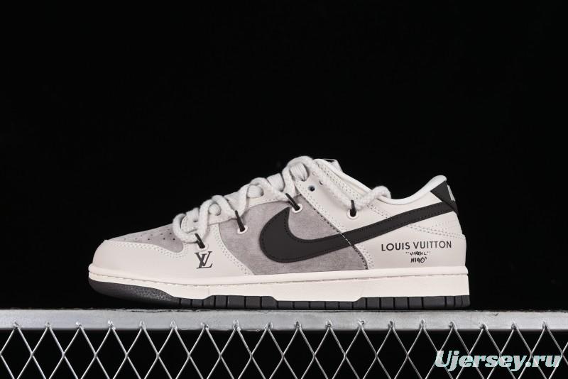 Nike SB Dunk Low LV Collaboration - Coffee Pig Anniversary High-End Custom Low-Top Casual Skate Shoes - XX2025-328
