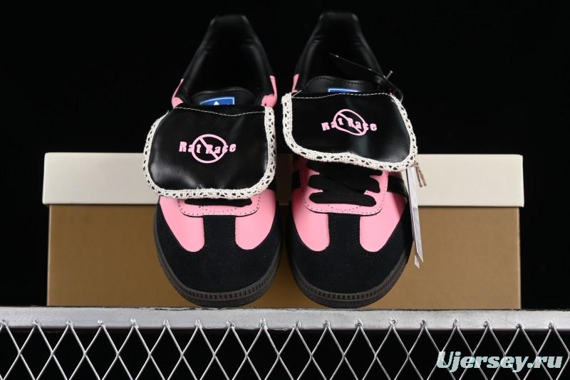 Adidas Samba OG B75807 Customized Casual Sneakers with Vibrant Hot Pink and Sweet Black Colorway - B75807