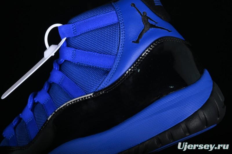 Nike Air Jordan 11 Retro High Top Basketball Shoes in Black and Blue - CT8012-400