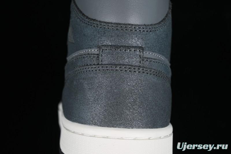 Nike Air Jordan 1 Mid Basketball Shoes in Space Gray - FJ3448-001