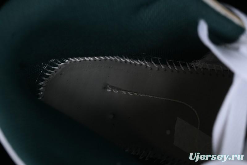 Nike Air Jordan 1 Mid Basketball Shoes with Oxidized Green Leather and Perforated Toe - FQ7720-103