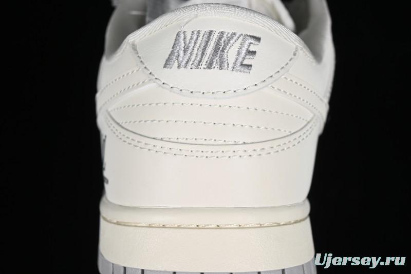 Nike SB Dunk Low LV Collaboration - Double Swoosh Beige Grey Anniversary High-End Custom Low-Top Casual Skate Shoes - FC2025-306