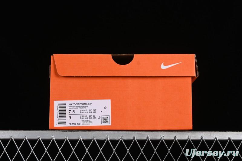 Nike Air Zoom Pegasus 41 Breathable Lightweight Running Shoes with Cushioning - FD2722-102