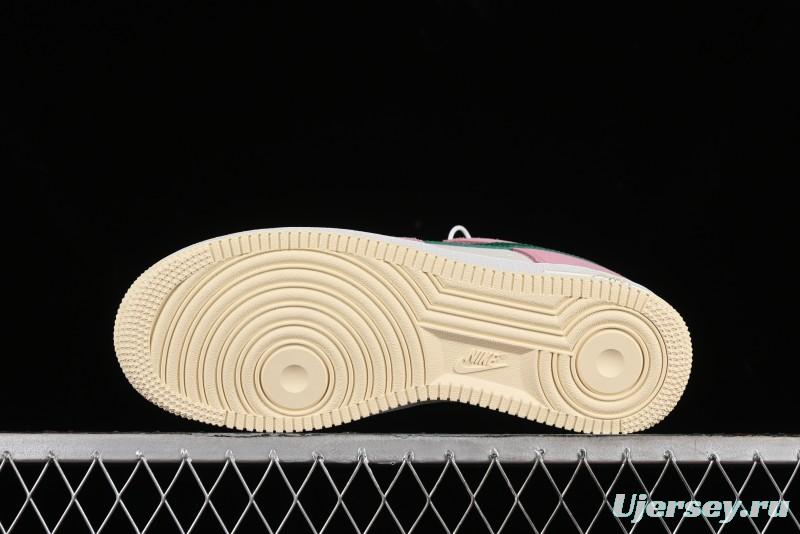 Nike Air Force 1 '07 Low Casual Sneakers in White Pink Green - FV9346-100
