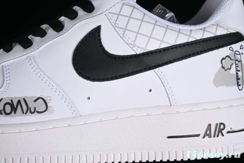 Nike Air Force 1 '07 Low Custom ID Graffiti Chemical Formula Casual Sneakers - AM0703-125