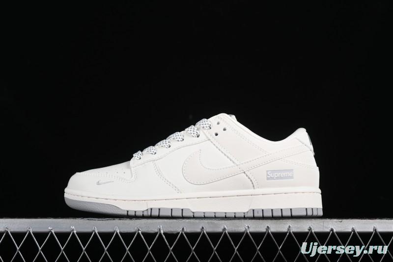 Nike SB Dunk Low Supreme Collaboration - Classic Beige Gray Anniversary High-End Custom Low-Top Casual Skate Shoes - XX8888-001