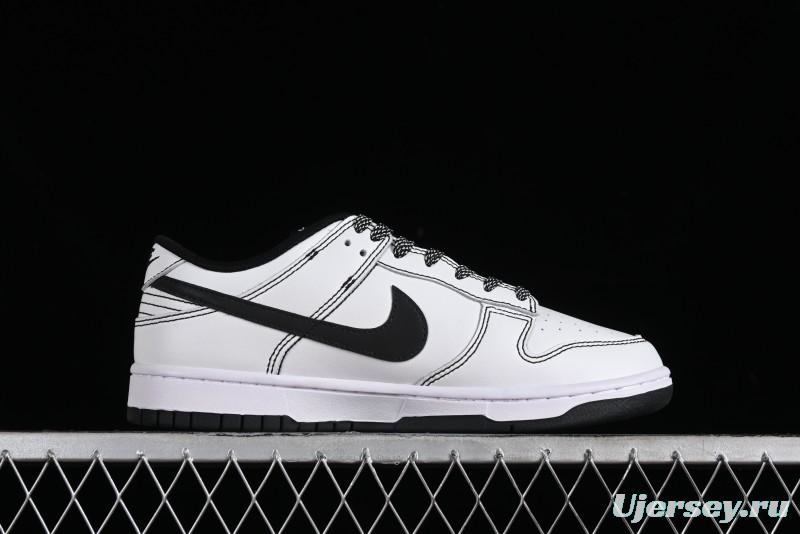 Stussy x Nike Dunk Low SB Skate Shoes in White-Black - FC1688-137