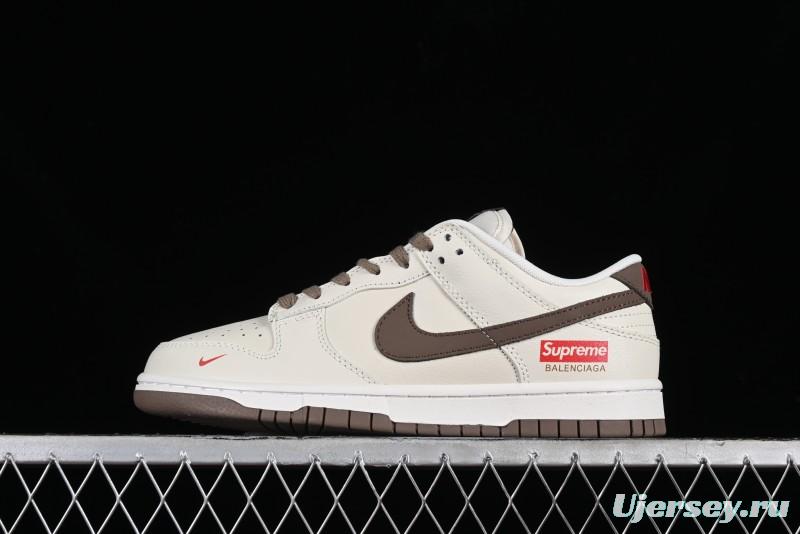 Nike Supreme x SB Dunk Low Collaboration - Military Green Anniversary High-End Custom Low-Top Casual Skate Shoes - XD1688-001