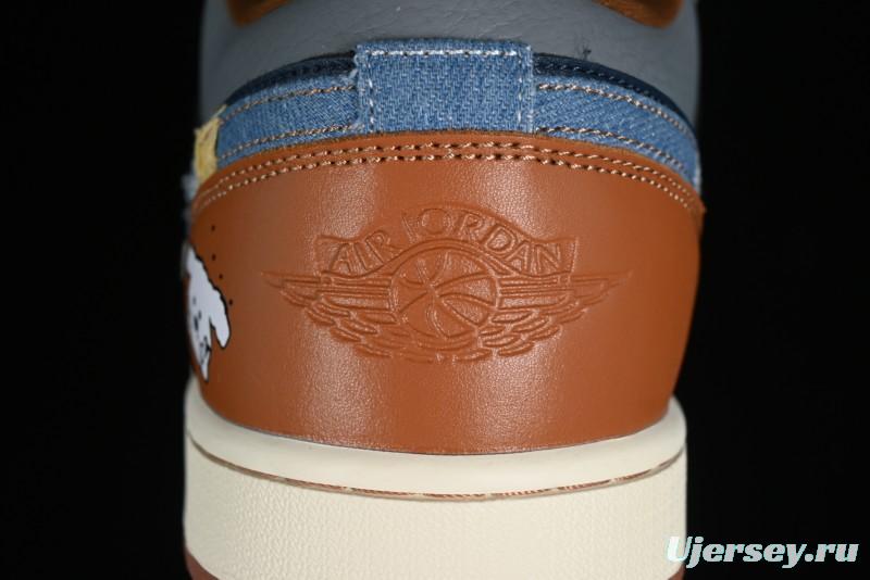 Nike Air Jordan 1 Low AJ1 Customized Low-Top Casual Sneakers - FZ5042-041