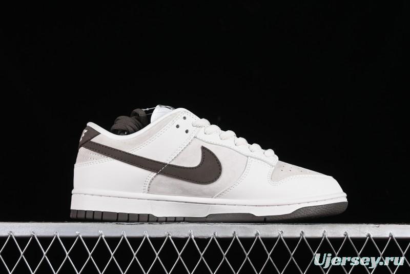 Nike SB Dunk Low LV Collaboration Anniversary Edition Premium Custom Suede Brown Swoosh Low-Top Casual Skate Shoes - LV6188-001
