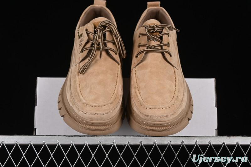 Timberland Low-Top Casual Shoes for Men - Italian Oil-Grained Leather with Anti-Slip Rubber Sole - TB73535SAND