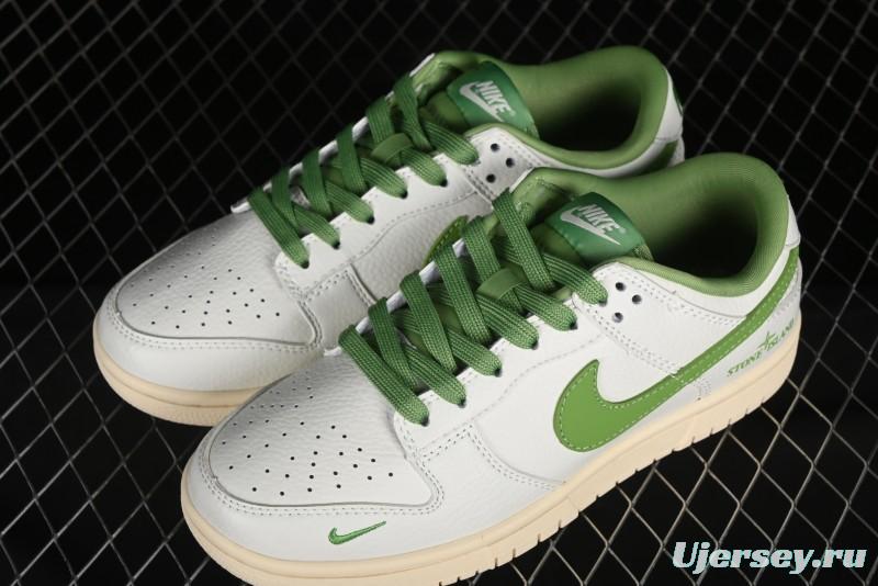 Nike SB Dunk Low Stone Island Collaboration - Spring Green Anniversary High-End Custom Low-Top Casual Sneakers - XB3802-348