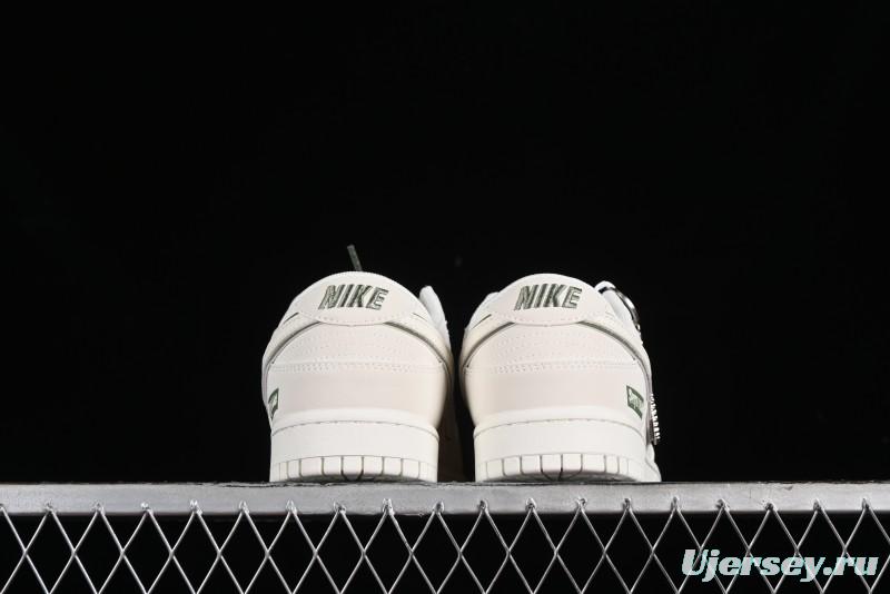 Nike SB Dunk Low Supreme Collaboration - Off-White Green Check Anniversary Customized Low-Top Casual Skate Shoes - DQ1098-391