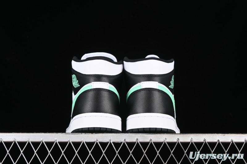 Nike Air Jordan 1 Mid AJ1 White Black Green Culture Casual Sneakers - DQ8426-103