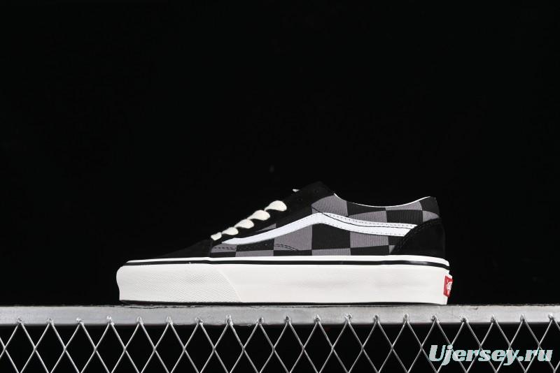 Vans Old Skool Anaheim Series Black & Grey Checkerboard Low-Top Retro Canvas Shoes - VN000D3HY01