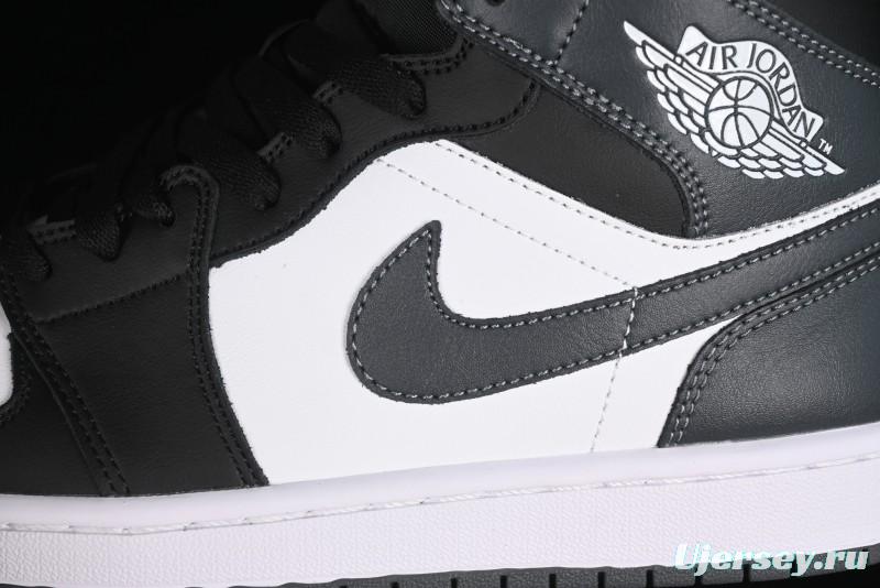 Nike Air Jordan 1 Mid AJ1 White Black Grey Mid-Top Casual Sneakers - DQ8426-001