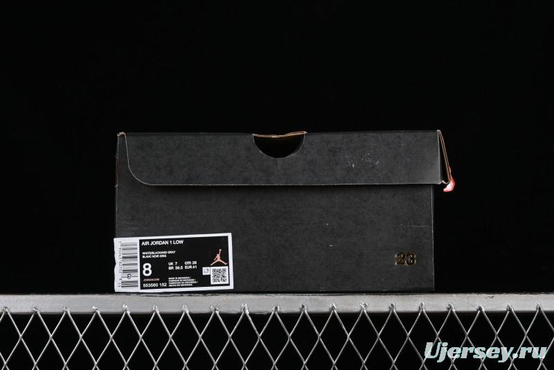 Nike Air Jordan 1 Low AJ1 Black Grey Low-Top Lifestyle Basketball Shoes - 553560-152