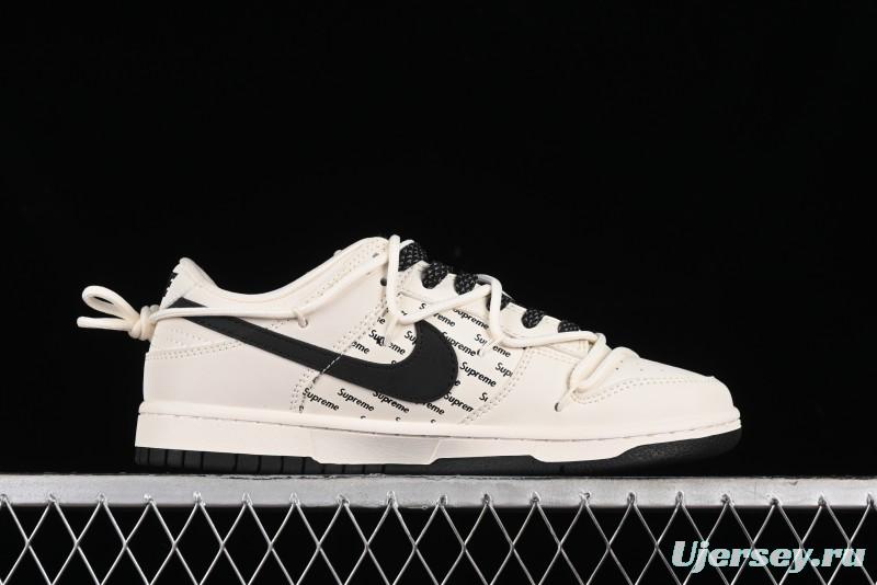 Nike SB Dunk Low Supreme Collaboration - Starry Night Black Engraving Anniversary High-End Custom Low-Top Casual Skate Shoes - JJ5688-108