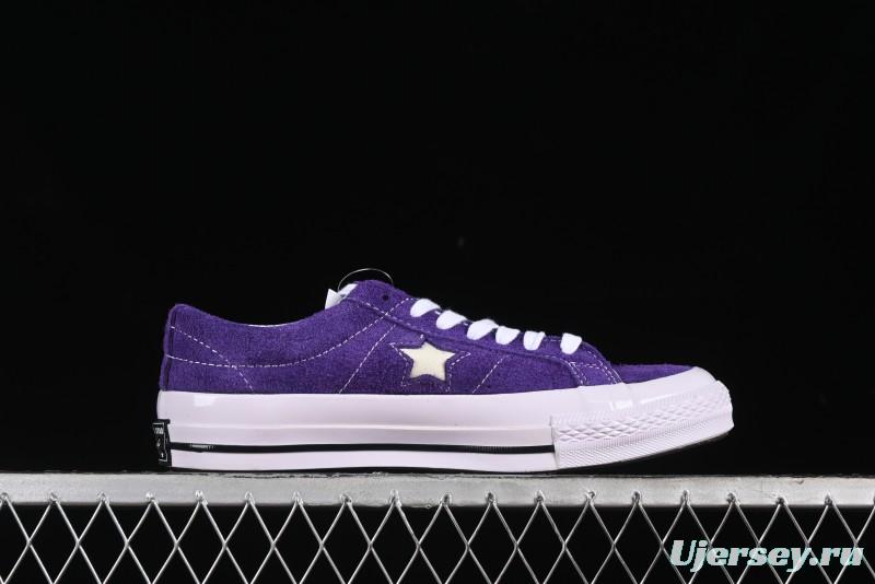 Converse One Star Retro Low-Top Skate Shoes in Purple Suede - 171586C