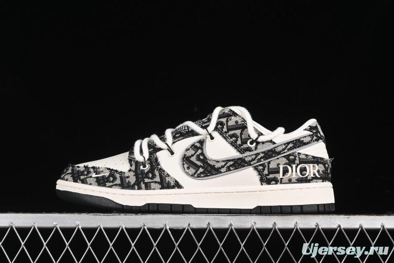 Nike SB Dunk Low Dior Collaboration Anniversary High-End Custom Low-Top Casual Sneakers - SJ2068-286