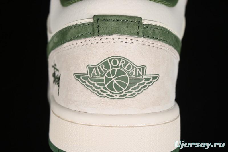 Nike Air Jordan 1 Low Stussy Collaboration Retro Basketball Shoes - DM5688-102