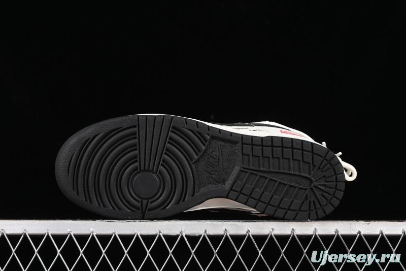 Nike SB Dunk Low Supreme Collaboration - Starry Night Black Engraving Anniversary High-End Custom Low-Top Casual Skate Shoes - JJ5688-108