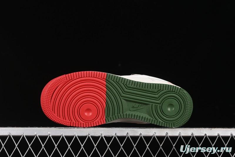 Nike Air Force 1 '07 Low Supreme Casual Sneakers in Beige Red Green - XZ6188-009
