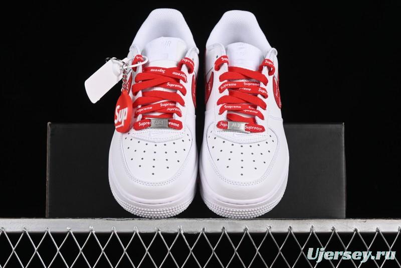 Supreme x Nike Air Force 1 '07 Low Casual Sneakers with Full-Length Air Solo Cushion - CU9225-010