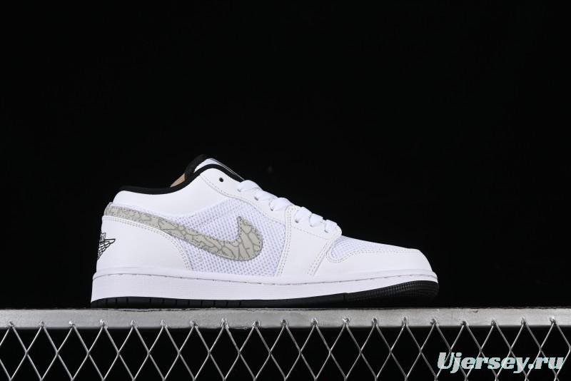 Nike Air Jordan 1 Low AJ1 White Mesh Retro Basketball Shoes - 338145-110