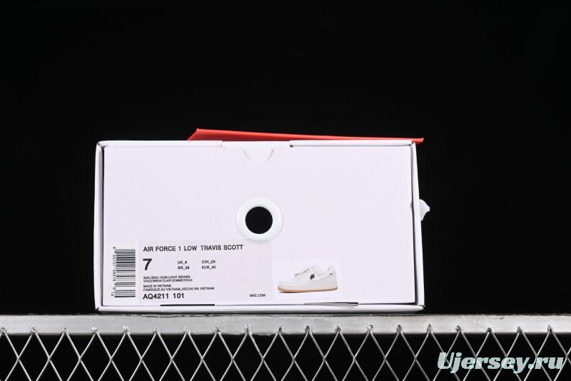 Nike Air Force 1 Low Travis Scott Limited Edition Casual Sneakers - AQ4211-101